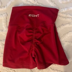 ECHT apparel shorts XS. Red scrunch butt.